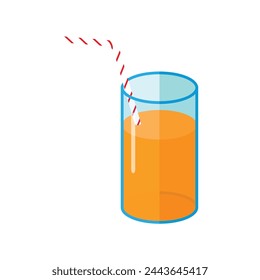 vector glass of organge juice on white background