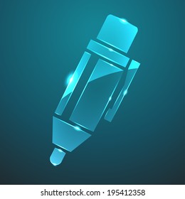 Vector glass pen icon. Eps10