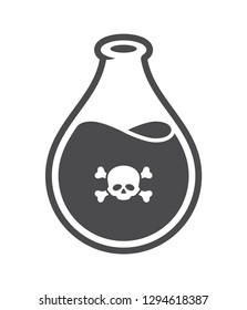 Vector glass poison bottle icon on white Background