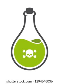 Vector glass poison bottle icon on white Background
