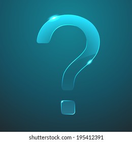 Vector glass question mark icon. Eps10