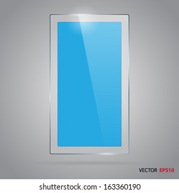 Vector glass rectangle frame with color glass inside.