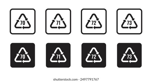 Vector Glass Recycle Code Symbol Set