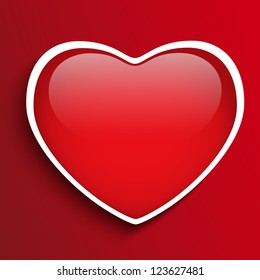 Vector - Glass Red Glossy Heart