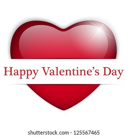 Vector - Glass Red Glossy Heart