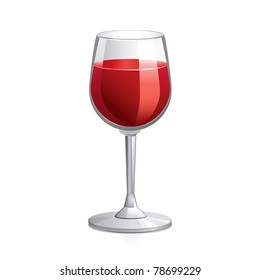 Vector de vino tinto. Aislado sobre fondo blanco.