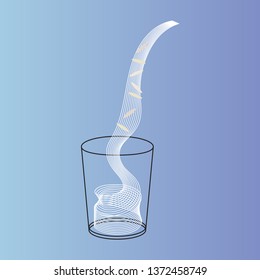 Vector glass of rice milk with nuts. Vegan alternative organic milk splash pour in glass. Non dairy drink. Isolated transparent illustration. Healthy food, diet and nutrition concept