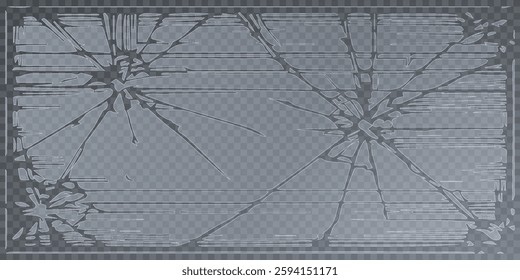 Vector glass shards on an isolated transparent background. Broken glass png, fragments png. Broken glass shatter and piece. Realistic vector illustration set of explode mirror shard fragment