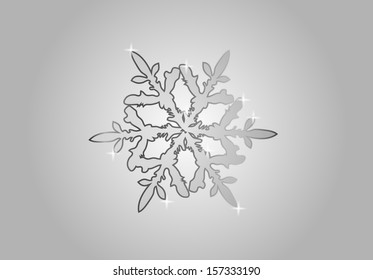 Vector glass snow flake conceptual background. Winter is here. Merry Christmas and happy new year.