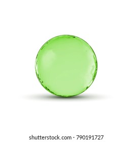 Vector glass sphere ball design. Glossy circle or bubble with shadow. Abstract 3d illustration.