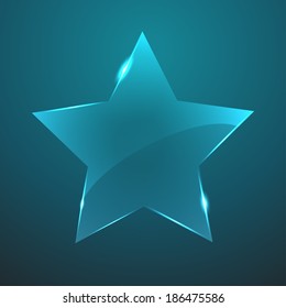 Vector glass star icon. Eps10