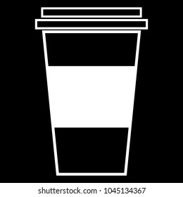 Vector of a glass for tea or coffee for fast food with a blank space for text. Plastic glass with a coffee or tea. 