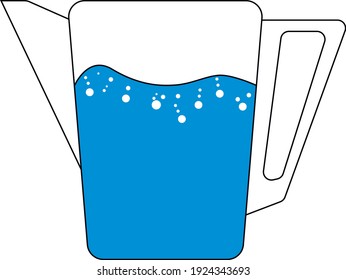 tetera de vidrio vectorial. imagen plana de una jarra de vidrio con agua. utensilios de cocina