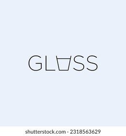 Vector glass text logo design