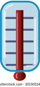 A Vector Of A Glass Thermometer With Red Mercury