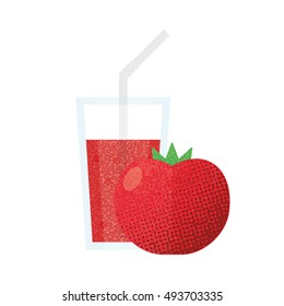 Vector glass of tomato juice