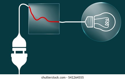 Vector glass transparency objects with idea symbol