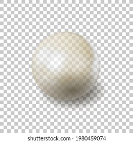 Vector glass transparent 3D sphere isolated on light background, translucent object, realistic pearl.