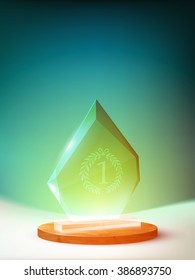 vector glass trophy