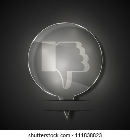 Vector glass unlike icon on gray background. Eps 10