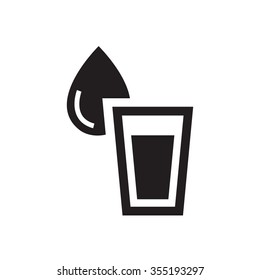 vector glass of water icon