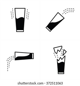 vector glass of water icon