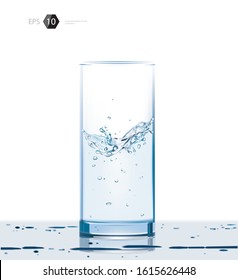 a vector glass of water on white background