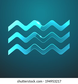 Vector glass waves icon. Eps10