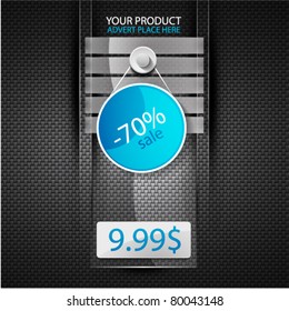 Vector glass web box. Promo web template