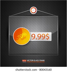 Vector glass web box. Promo web template