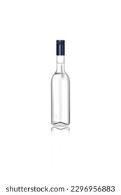 Vector Glass Wine Bottle Isolated on White Background