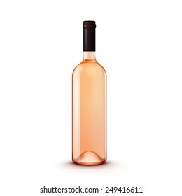 Vector Glass Wine Bottle Isolated on White Background