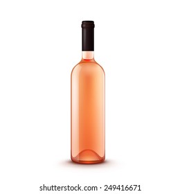 Vector Glass Wine Bottle Isolated on White Background