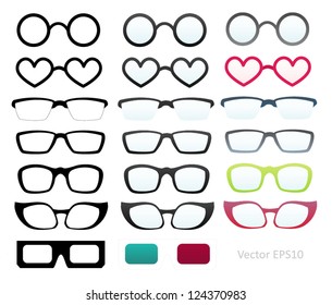 Vector glasses collection isolated