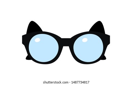 vector glasses in color, primitive icons.