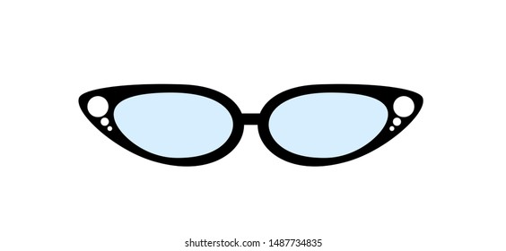 vector glasses in color, primitive icons.