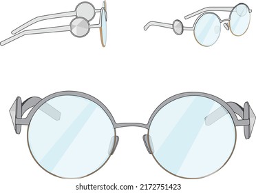 vector glasses drawing in pastel tint