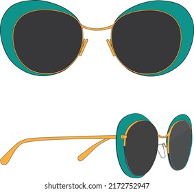 gafas vectoriales dibujando en brillo tintado