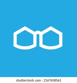 Vector Glasses Icon blue background