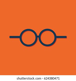 Vector Glasses Icon. Color flat style. Fashion illustration