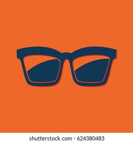 Vector Glasses Icon. Color flat style. Fashion illustration