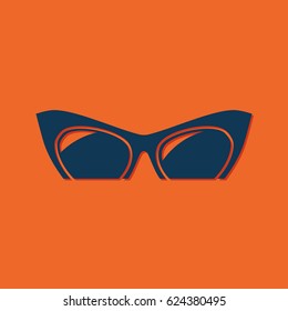 Vector Glasses Icon. Color flat style. Fashion illustration