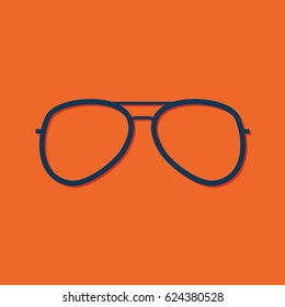 Vector Glasses Icon. Color flat style. Fashion illustration