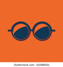Vector Glasses Icon. Color flat style. Fashion illustration