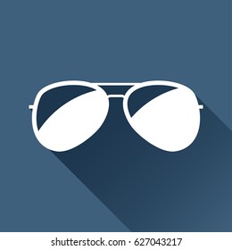 Vector Glasses Icon. Color flat style. Fashion illustration