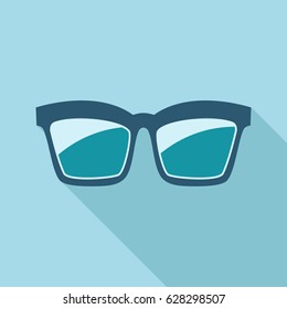 Vector Glasses Icon. Color flat style. Fashion illustration