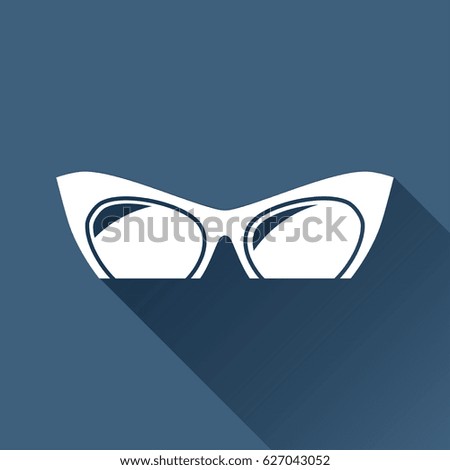 Vector Glasses Icon. Color flat style. Fashion illustration