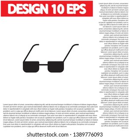 Vector Glasses Icon . Lorem Ipsum Illustration design