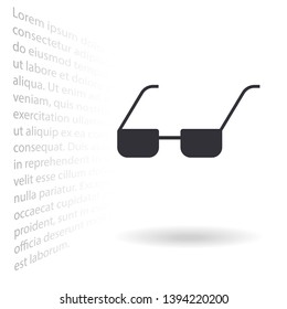 Vector Glasses Icon . Lorem Ipsum Illustration design