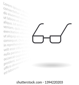 Vector Glasses Icon . Lorem Ipsum Illustration design
